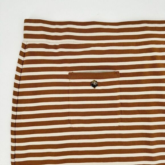 J. Crew Knit Mini Skirt Stripe Natural Gigi Pockets Cotton NWT Size 2X - Picture 4 of 9